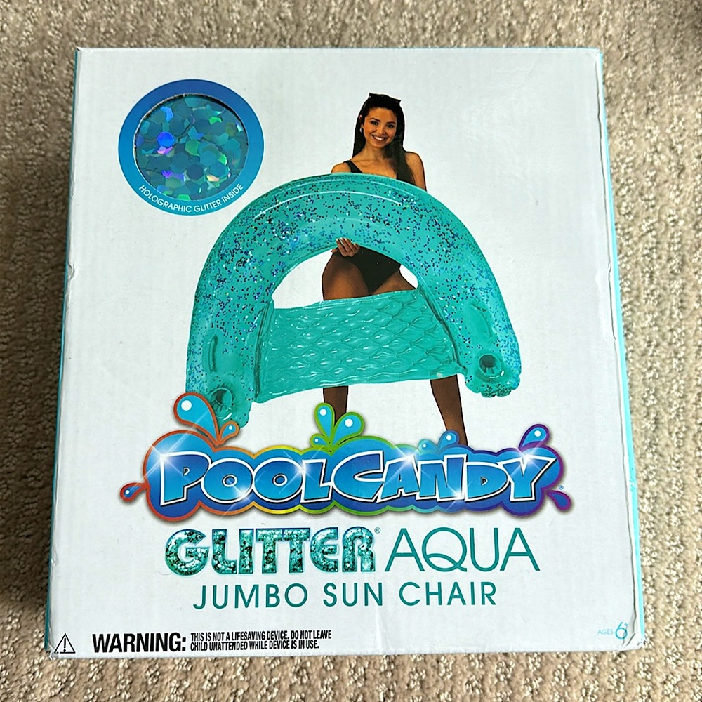 48” Jumbo Glitter Sun Chair - Aqua